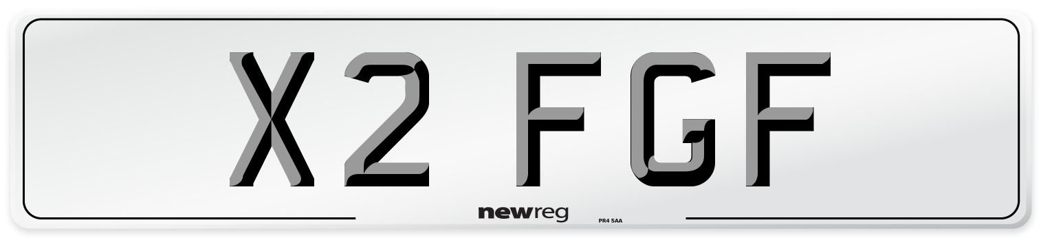 X2 FGF Number Plate from New Reg